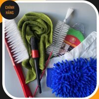 [COMBO FREESHIP] Combo 7 món dụng cụ rửa xe máy, oto tại nhà (cọ râu, chải cước, bao tay, găng san hô, bọt biển, khăn)
