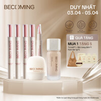 [COMBO FULLSIZE] BỘ 3 MÓN MAKEUP BECOMING Gồm Các Sản Phẩm Kem Lót 30g, Kem nền 30g, 4 cây son dưỡng môi có màu 1.8g*4