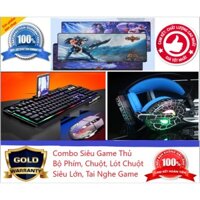 [COMBO GAME THỦ 4 SẢN PHẨM] Bộ Phím G700 + Chuột V5 + Tai nghe H6 + Lót Chuột Siêu Lớn