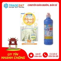 Combo găng tay rửa bát kháng khuẩn chống mồ hôi SHOWA - M + chai nước tẩy toilet 500ml nội địa Nhật Bản