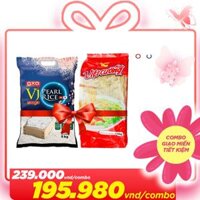 Combo gạo miến tiết kiệm ( 1 túi gạo VJ Pearl RICE 5KG + 1 gói miến Việt Cường 500Gr)