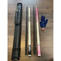 Combo Gậy Bi A, Cơ bida lỗ phủ carbon họa tiết con báo, gậy cá nhân tiêu chuẩn - Aileex - Bàn và Phụ kiện Bi A