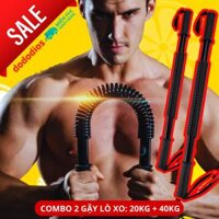 combo gậy lò xo 20kg và 40kg - gậy tập cơ tay, gậy bẻ lò xo tập ngực, xô, vai - Chính hãng dododios - Gậy 20kg  Gậy 40kg