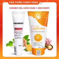 [COMBO] Gel Chấm Mụn 15ml Và Kem Body Trắng Da Satsuma 100g TAROHOKO (Bao Bì Mới)