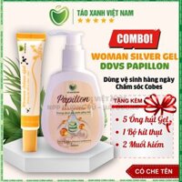 COMBO Gel nano bạc phụ khoa và Dung dịch vệ sinh phụ nữ Papillon Táo Xanh
