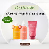 Combo Gel Vệ Sinh Phụ Nữ X2Nano Nghệ Đào Hữu Cơ Kháng Khuẩn& Tẩy da chết mặt đậu đỏ Cocayhoala150ml.