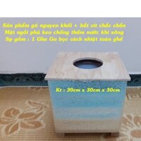 Combo Ghế Gỗ Cao Cấp Xông Vùng Kín bọc cách nhiệt toàn ghế  và Lá Xông Sản Phụ