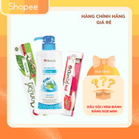 [COMBO GIA ĐÌNH 1] Kem đánh răng và dầu gội thảo dược Dokbuaku dành cho người lớn và trẻ nhỏ