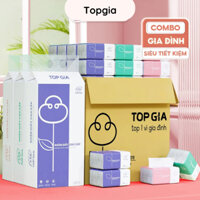 [COMBO GIA ĐÌNH SIÊU TIẾT KIỆM] Khăn giấy cao cấp treo tường, giấy ăn Top Gia tiện lợi, dày dặn