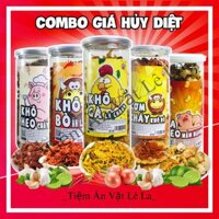 Combo giá hủy diệt - sét 5 món đồ ăn vặt siêu ngon, khô gà, khô bò, khô heo,cơm cháy, da heo đồ ăn vặt Tiệm Ăn Vặt Lê La