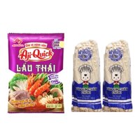 Combo Gia vị lẩu Thái Aji-Quick và 2 gói nấm kim châm Thái Lan