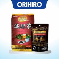 Combo giảm cân, giảm mỡ bụng Orihiro Nhật Bản - trà genpi 60 gói và viên giấm đen 216 viên