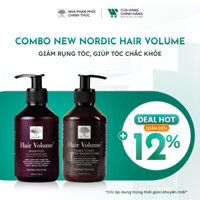 COMBO Giảm rụng tóc, giúp tóc chắc khỏe New Nordic Hair Volume (Dầu gội 250ml và Dầu xả 250ml)