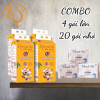 ComBo Giấy Ăn Rút Treo Tường Thanh Hà 4 Gói Lớn, 20 Gói Giấy Khăn Ăn,Mịn Dai An Toàn