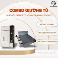 Combo giường tủ thương hiệu Nestly Home tủ 3 cánh giường 2 hộc kéo gỗ MDF chống mối mọt