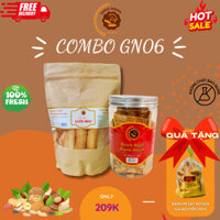 Combo GN06.1: Túi zip bánh quy lưỡi mèo Gia Nguyễn 400g + Hộp bánh ngói hạnh nhân Gia Nguyễn 280g