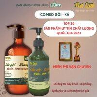 Combo gội – xả: Dầu gội bồ kết hương bưởi, dầu xả bưởi dừa lô hội - giúp tóc chắc khỏe, mềm mượt tận gốc -NÉT QUÊ đẹp th