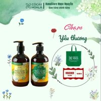 Combo gội xả Gừng Dừa Cỏ Cây Hoa Lá - giảm gàu, rụng, phục hồi mái tóc khô xơ 440g