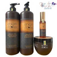Combo gội xả hấp và tinh dầu Argan Deluxe 1000ml ( full Option ) [ New ]