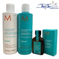 Combo Gội xả phục hồi độ ẩm Moroccanoil Repair 250mlx2 + Tinh dầu Moroccanoil Treatment 25ml [ New ]