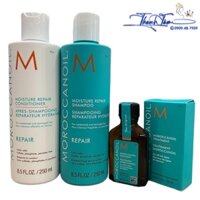 Combo Gội xả phục hồi độ ẩm Moroccanoil Repair 250mlx2 + Tinh dầu Moroccanoil Treatment 25ml ( New 2023 )