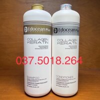 COMBO Gội xả phục hồi Edocean Collagen & Keratin 1000mlx2