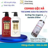 Combo Gội Xả Tresemme Keratin Smooth Với Dầu Dưỡng Tóc Argan & Keratin 370ml Vào Nếp Suôn Mượt