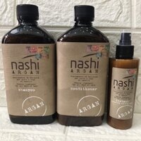 Combo gội xả và Xịt dưỡng xả khô Nashi Argan phục hồi tóc hư tổn 500mlx2/150ml(NEW-2025)