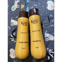 Combo Gội,Xả Argan Oil kella phục hồi tóc hư tổn sơ rối với tinh chất Arganoil 500ml x2