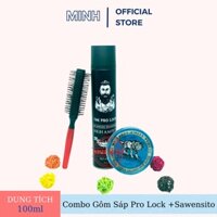 COMBO gôm sáp THE PRO LOCK + Wax SAWENSITO SÓI XANH BLUE tạo kiểu giữ nếp cho tóc. HÀNG CHÍNH HÃNG .