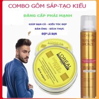 Combo Gôm Sáp Vuốt Tóc Giữ Nếp Tạo Kiểu Cho Nam LOREAL Gel Mềm Không Bết Dính Giữ Kiểu Lâu
