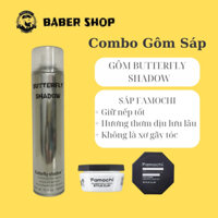 Combo gôm xịt Butterfly 320ml L2 Shadow kèm sáp Famochi giữ nếp tóc chắc khoẻ hương nước hoa lưu hương lâu
