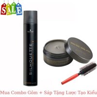 Combo Gôm Xịt Silhouette + Sáp SeBa, Tặng Lược Tạo Kiểu Tóc