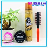 Combo Gôm Xịt Tóc Suavecito 400ml + Sáp Vuốt Tóc Variety Matte Lasting 100ml siêu giữ nếp