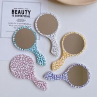 Combo Gương Lược Trang Điểm Mini Cầm Tay Phong Cách Hàn Quốc