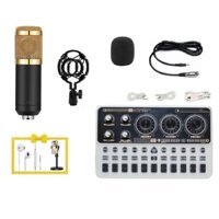 Combo hát livestream Soundcard K900 & Micro BM900 (tặng giá đỡ điện thoại và tai nghe) – Bộ
