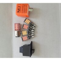 Combo hazard : 1 Công tắc + 1 Hậu Audi + 1 cục chớp + 4 Bóng xin nhan T15 lắp cho mọi loại xe