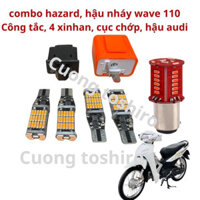 combo hazard xe wave a 110 2017-2025 hậu nháy bao gồm công tắc+4 xi nhan+cục chớp+hậu nháy siêu sáng cuong biker