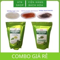 Combo henna va indigo nhuộm phủ bạc nâu đen 500g - POWDER HENNA AND INDIGO 500G
