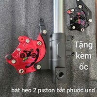 combo heo dấu 2 pít cnc kèm bát heo lắp phuộc ngược usd,(tặng kèm ốc heo dầu và ốc bát heo)
