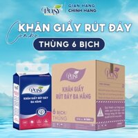 COMBO HIÊN DIỆN - THÙNG 6 BỊCH GIẤY RÚT POSY ĐA NĂNG 1280 TỜ 4 LỚP MỀM MỊN SIÊU TIẾT KIỆM TẶNG KÈM MÓC TREO TƯỜNG