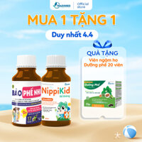 Combo Hỗ Trợ Giảm Ho - Tăng Đề Kháng Cho Bé, Siro Ho 3in1 Bảo Phế Nhi và NippiKid Đề Kháng, Tradimed Pharma
