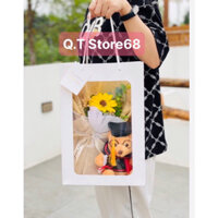 combo hoa hướng dương+gấu bông tốt nghiệp có Đèn Led  túi xách lịch sự làm quà tặng sang chảnh