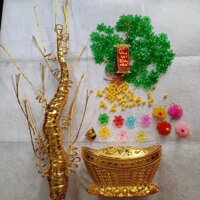 combo hoa phale, set phụ liệu hoa trang trí, hoa nhựa