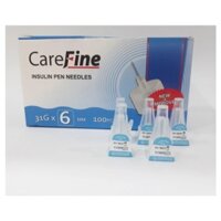 [COMBO hộp 100 cái] Đầu kim tiêm insulin kim chích tiểu đường CareFine 31G Kim bánh ú dùng cho bút chích tiêm insulin