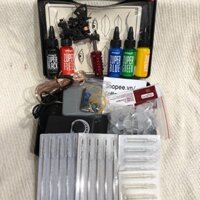 Combo hộp máy xăm Trung Cấp + 5 màu mực Intenze Zuper + Full phụ kiện