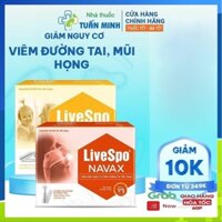 Combo Hộp nước muối sinh lý bào tử lợi khuẩn LiveSpo Navax Kids 5 ống x 5ml và Hộp Livespo Navax chuyên dụng 4 ống x 5ml