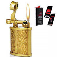 Combo Hộp Quẹt Bật Lửa Xăng Đá Hoa Văn JF-018A Đánh Lửa Nhạy  Tặng Trọn Bộ Xăng Bấc Đá Chuyên Dụng Cho Bật Lửa Màu Ngẫu Nhiên