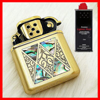 Combo Hộp Quẹt Bật Lửa Xăng Đá Z506-008 Khảm Trai Tặng Bình Xăng Thơm Chuyên Dụng Cho Bật Lửa