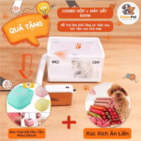 Combo hộp và máy sấy lông cho chó Mèo trong suốt tiện lợi, Máy sấy lông đa năng cho chó mèo - Chumchumpet